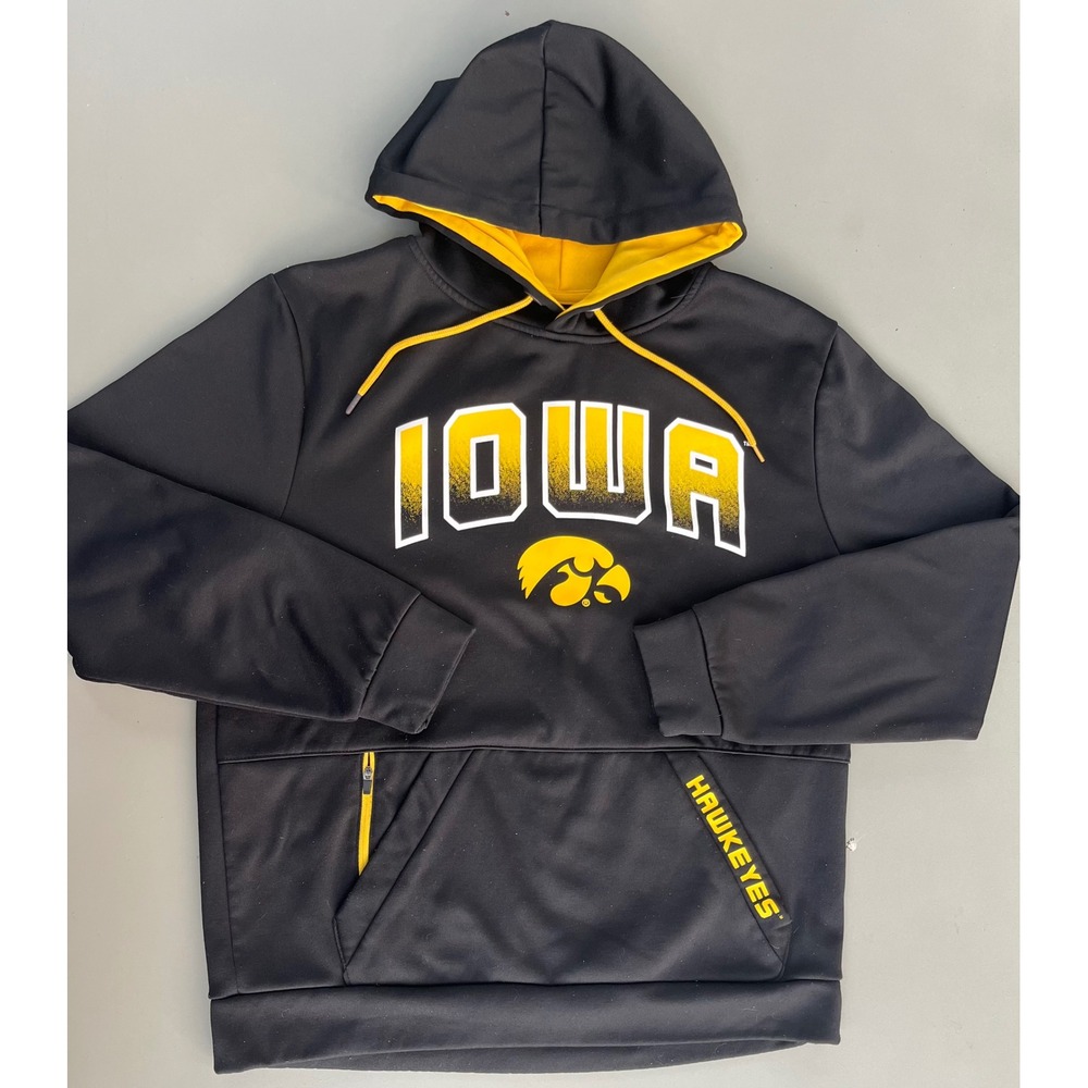Iowa Hawkeyes‎ Large Black Hoodie Sweatshirt NCAA Football Collegiate